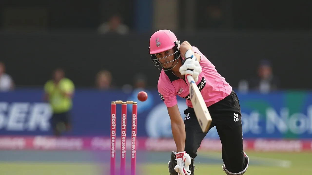 Sideline view of a bowler running in to deliver during a women's Hundred fixture at a UK venue