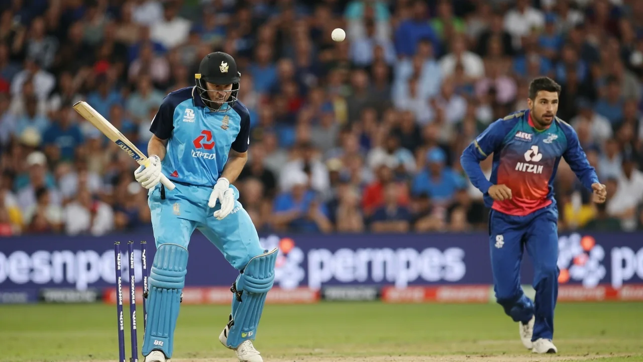 Wide tactical view of a women's Hundred fielding setup with the bowler preparing to run in at Edgbaston